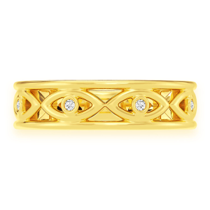 Gold Evil Eye Ring - Yellow Gold / 6.5