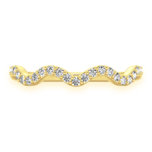 Wavy Diamond Ring - Yellow Gold / 6.5