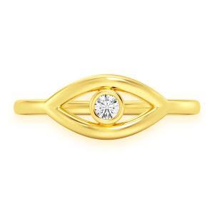 Solitaire Evil Eye Ring - Yellow Gold / 6.5