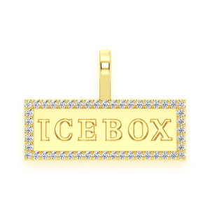 Large Icebox Diamond Pendant - Yellow Gold