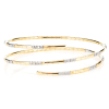 Thin Flush Set Diamond Bangle Bracelet – Yellow Gold / Medium – product view