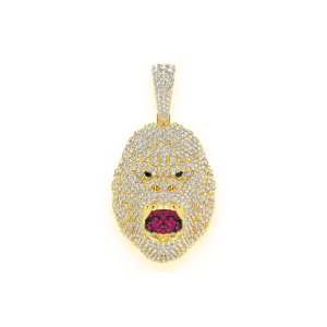 Gorilla Diamond Pendant - Yellow Gold