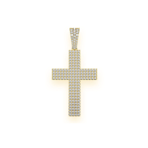 Pavé Cross Pendant - Yellow Gold