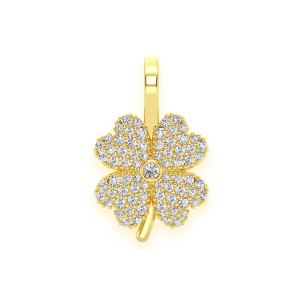 Four Leaf Clover Diamond Pendant - Yellow Gold