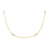 Seven Bezel Diamond Station Necklace – White Gold / 18″ – product view