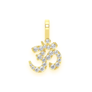 Pranava Om Diamond Pendant - 0.33ctw / Yellow Gold