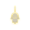 Crescent Moon & Star Diamond Pendant – Yellow Gold – product view