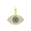 Horned Skull Diamond Pendant – Yellow Gold – product view