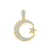 Mini Hamsa Diamond Pendant – Yellow Gold – product view