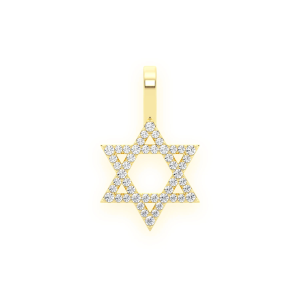 Star of David Diamond Pendant - Yellow Gold