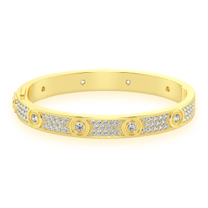 Eternity Diamond Bangle - Yellow Gold / Medium