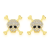 Skull Diamond Stud Earrings – Yellow Gold – product view
