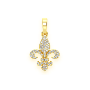 Fleur-De-Lis Diamond Pendant - Yellow Gold