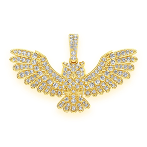 Owl Diamond Pendant - Yellow Gold