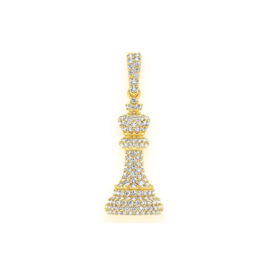 King Chess Diamond Pendant - Yellow Gold