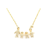 Evil Eye Diamond Necklace – Yellow Gold / 18″ – product view