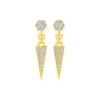 Plain Cross Diamond Hoops – Yellow Gold – product view