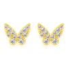 Cross Diamond Stud Earrings – Yellow Gold – product view
