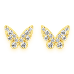Butterfly Diamond Studs - Yellow Gold