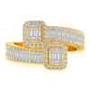 Baguette & Round Border Diamond Ring – Yellow Gold / 6.5 – product view