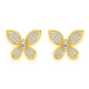 Skull & Crossbones Diamond Studs – Yellow Gold – product view