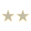 Heart Diamond Stud Earrings – Yellow Gold – product view