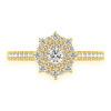Triple Layer Square Halo Diamond Ring – White Gold / 6.5 – product view