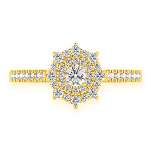 Single Band Diamond Engagement Ring - Yellow Gold / 6.5