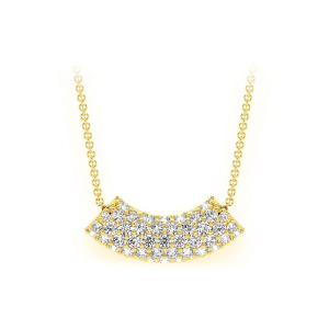 Noodle Diamond Pavé Pendant - Yellow Gold