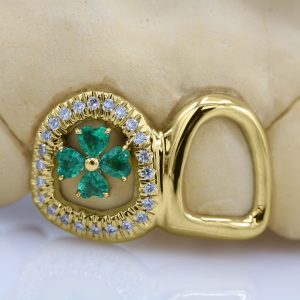 Lucky Gem Clover Grillz (2 teeth set)