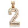 10KY+W 0.55CTW DIAMOND NUMBER PENDANT – product view