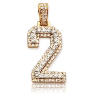 10KY+W 0.85CTW DIAMOND NUMBER PENDANT