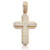 14KY 4.00CTW BAGUETTE DIAMOND CROSS W/CROWN – product view