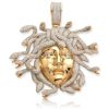 14KY 1.60CTW DIAMOND JESUS PENDANT – BRAIDED CROWN – product view