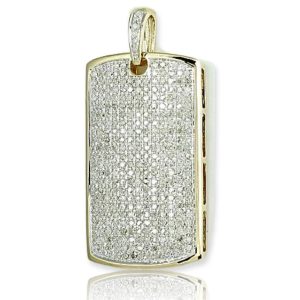 10KY 1.00CTW DIAMOND DOGTAG PENDANT