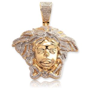 10KY 0.85CTW DIAMOND MEDUSA HEAD PENDANT