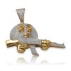 14KY 3.20CTW DIAMOND AK-47 GUN PENDANT – product view