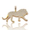 14KR+W 4.25CTW DIAMOND ‘EAGLE WITH GUNS’ PENDANT – product view