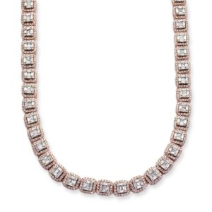 10KR+W 16.75CTW BAGUETTE DIAMOND SQUARE CLUSTER