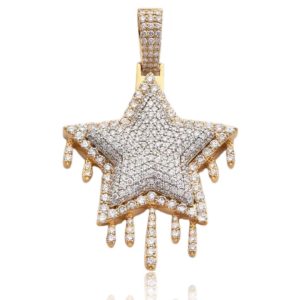 10KY 6.75CTW DIAMOND DRIPPING STAR PENDANT