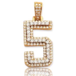 10KY+W 0.90CTW DIAMOND NUMBER PENDANT