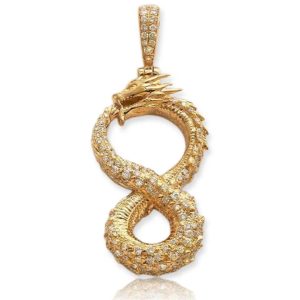 14KY 1.00CTW DIAMOND INFINITY DRAGON PENDANT