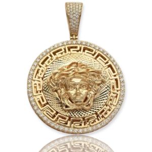 14KY 1.50CTW DIAMOND MEDUSA MEDALLION
