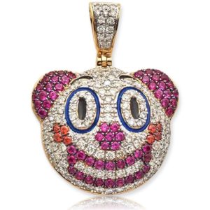 10KY 1.35CTW DIAMOND AND SYNTHETIC SAPPHIRE CLOWN
