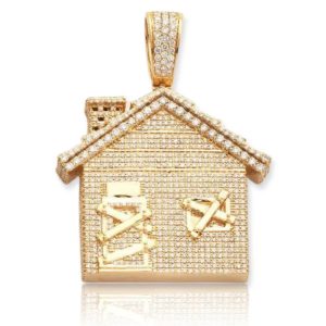 10KY 5.15CTW DIAMOND TRAP HOUSE PENDANT