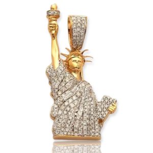 14KY 1.00CTW DIAMOND STATUE OF LIBERTY PENDANT