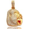 10KY 1.60CTW DIAMOND OBSIDIAN CARVED PENDANT – product view