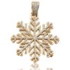 14KW 0.15CTW DIAMOND FLOWER SHAPED PENDANT – 0.5″ – product view