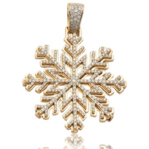 10KY 1.40CTW DIAMOND SNOWFLAKE PENDANT
