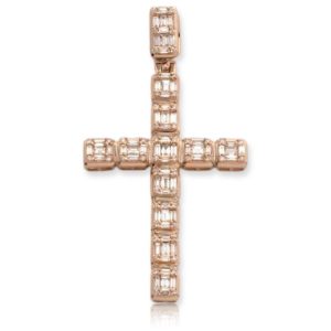 14KR 1.90CTW BAGUETTE DIAMOND CROSS PENDANT
